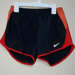 Women’s Nike Running Shorts Charcoal grey Red and Orange Size XS Good Condition